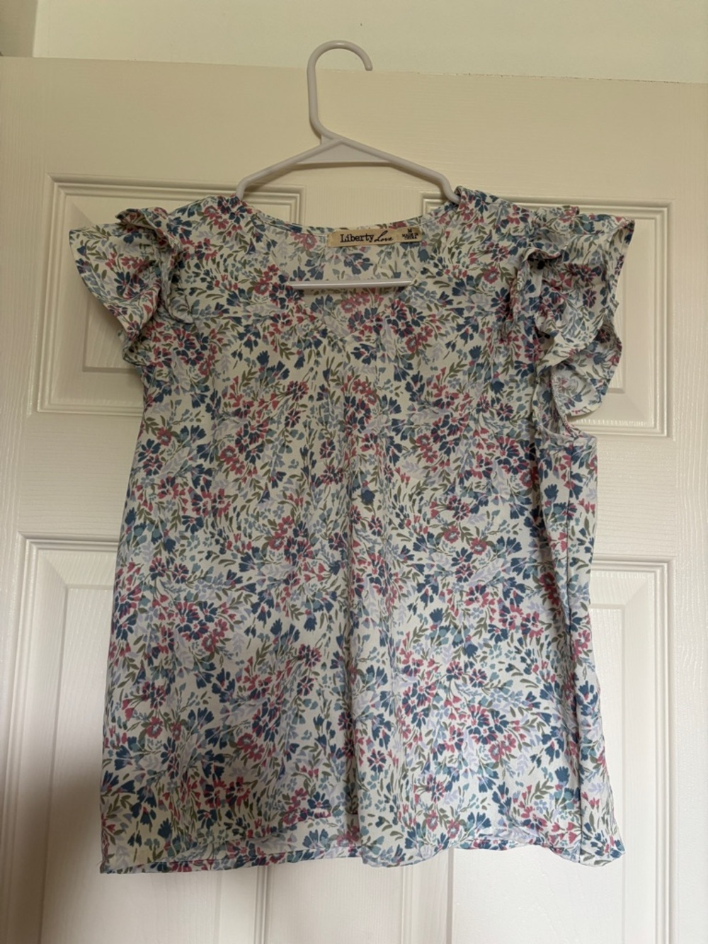 Floral Ruffle Sleeve Top